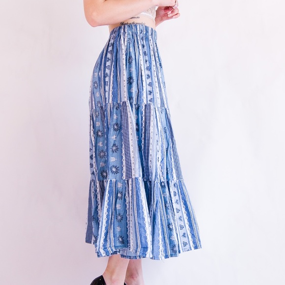 Vintage Americana Tiered Midi Skirt Small - Picture 5 of 7